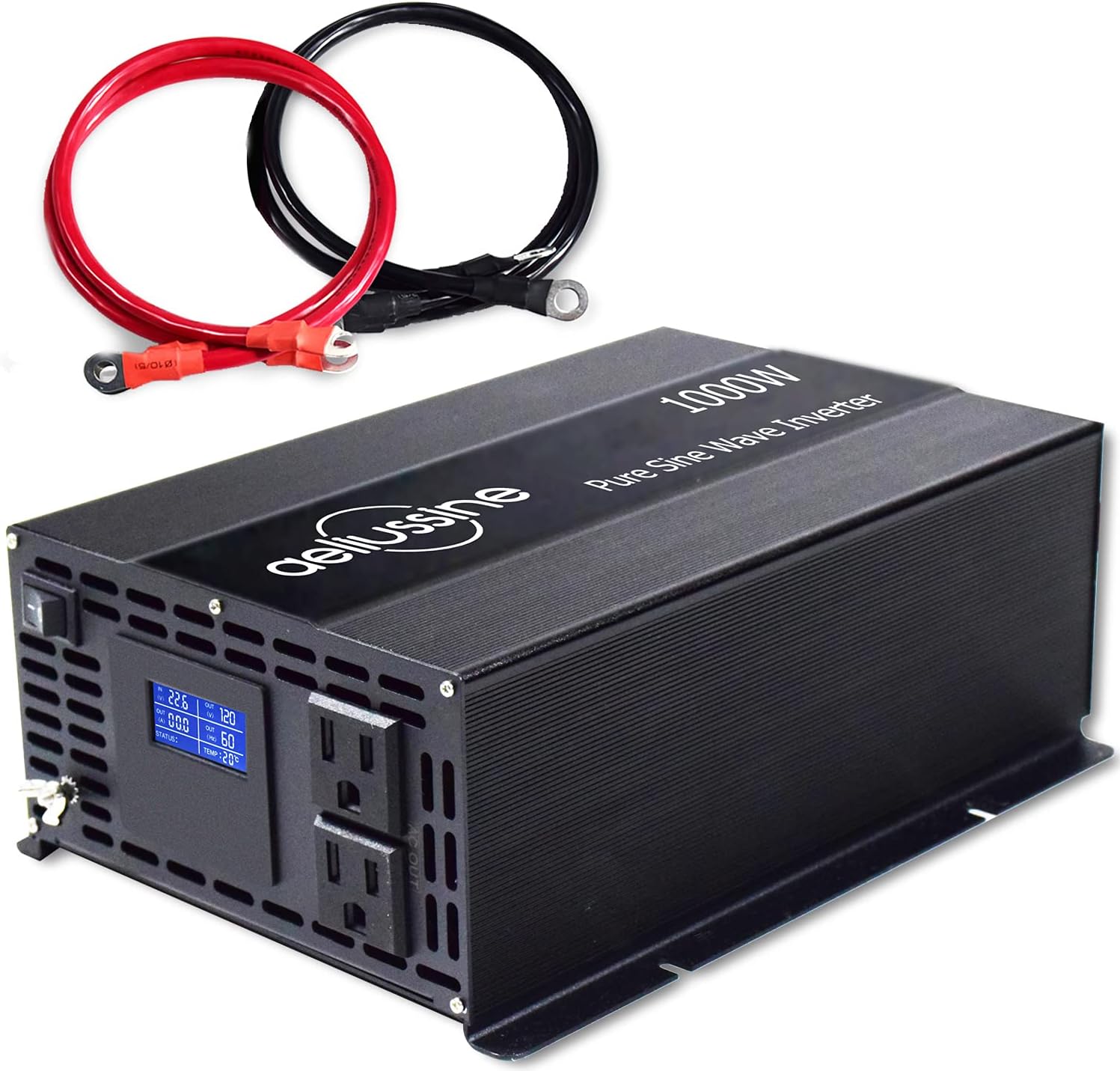 1000w Pure Sine Wave Power Inverter 48v DC to AC 110v 120v with 2 US Socket, LCD Display and Earth Terminal P85713