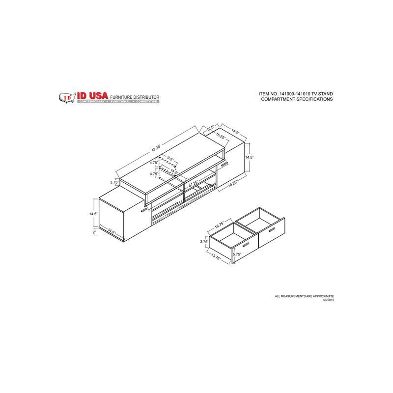 72x22 Black TV Stand R22432