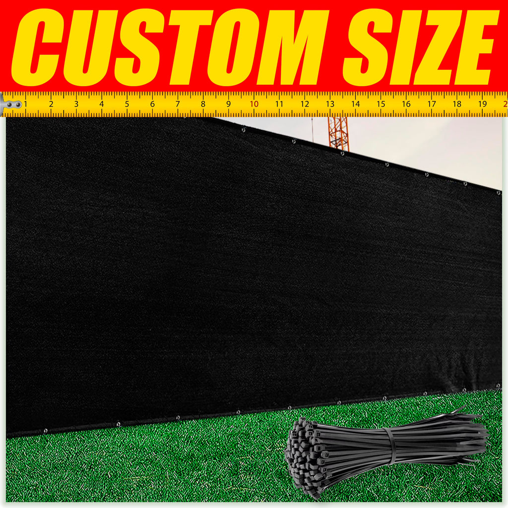 Black Fence Privacy Screen with Grommets U209