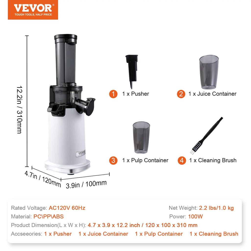 Masticating Slow Juicer Electric Cold Press Squeezer P817