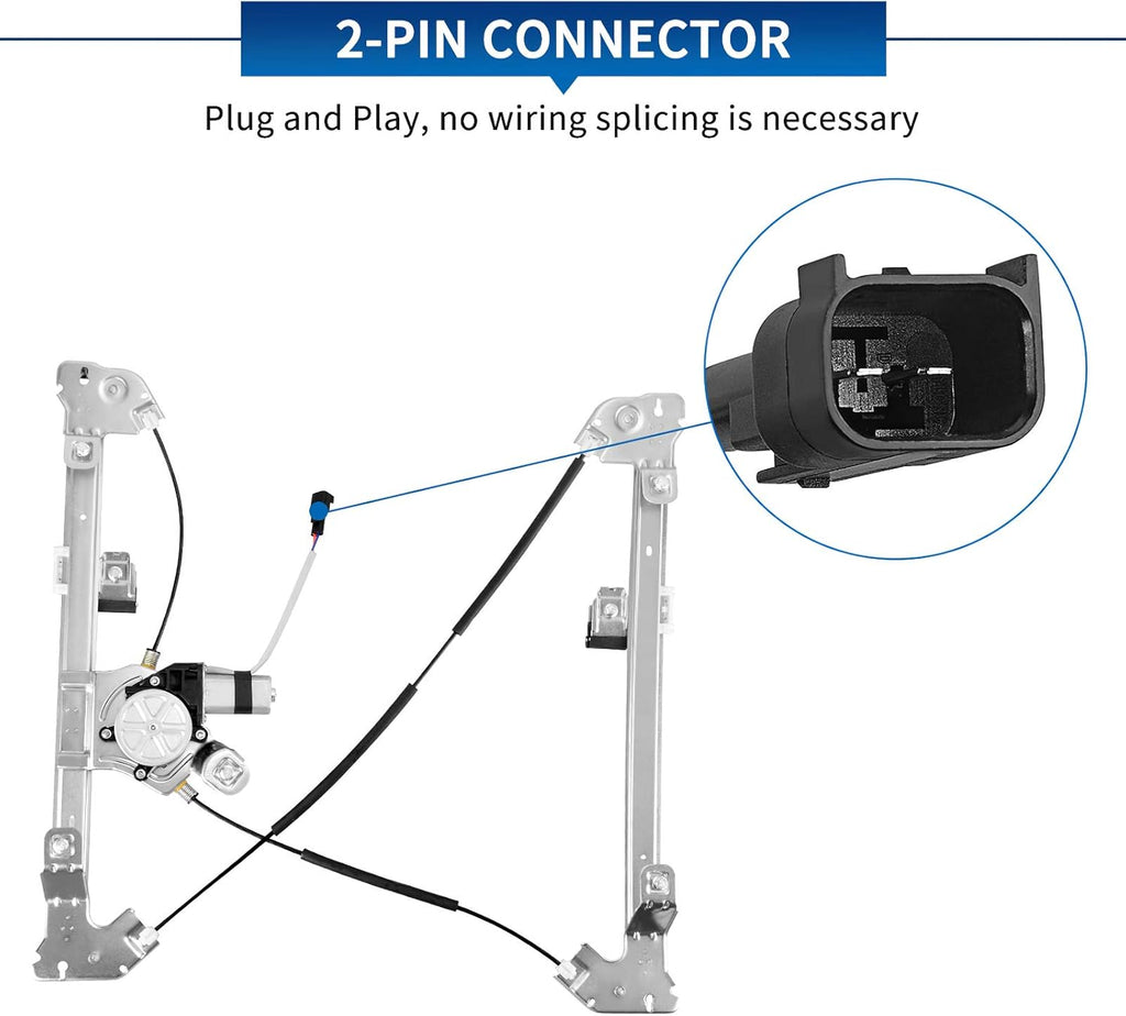 Front Driver Side Power Window Regulator with Motor Pack of 2 W98311