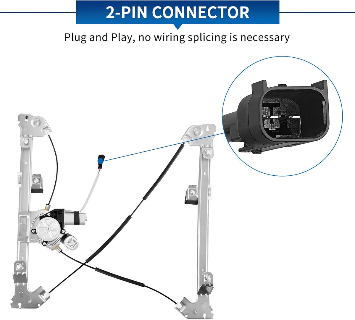 Front Driver Side Power Window Regulator with Motor Pack of 2 W98311