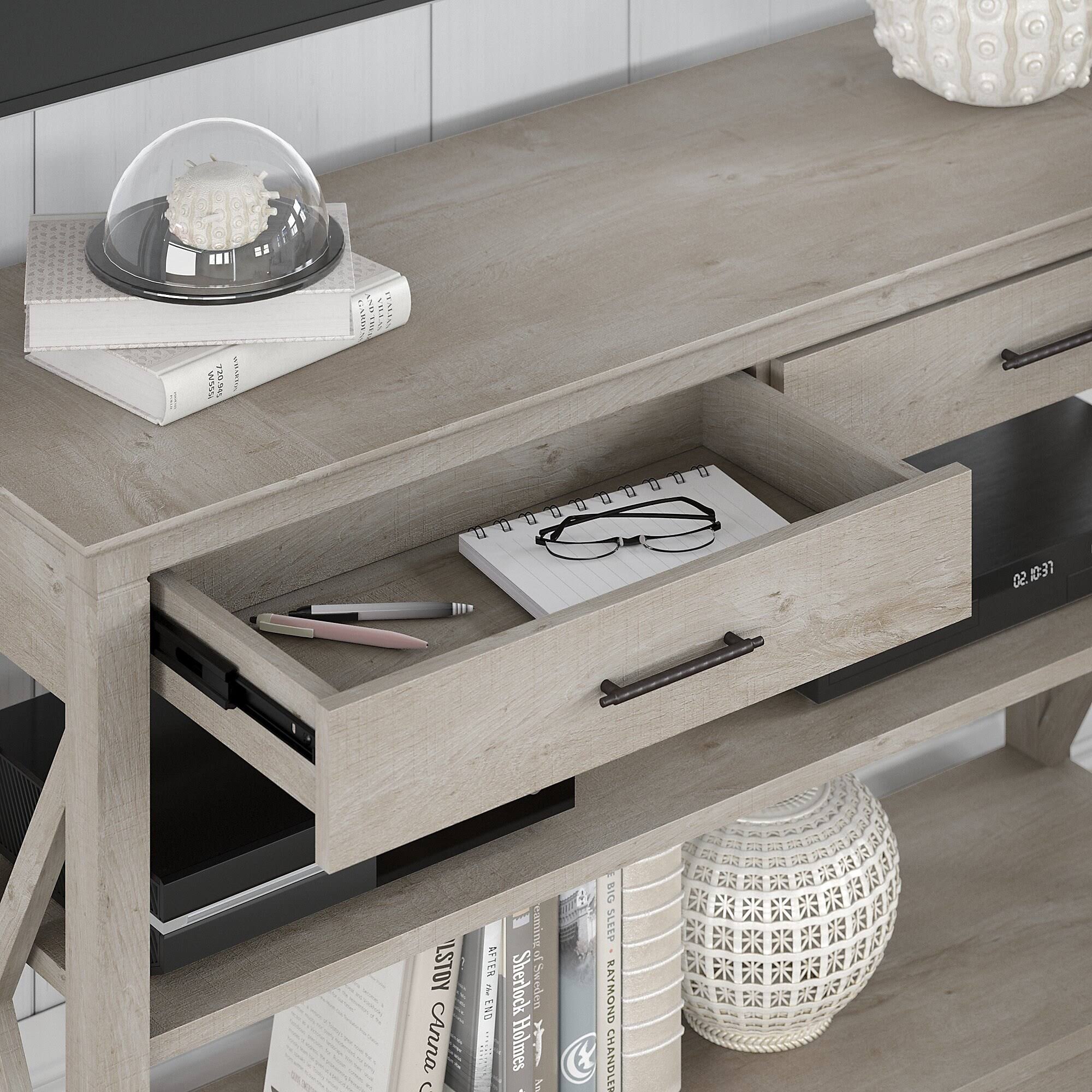 Bing Cherry Console Table with Storage and Desktop Organizers W48509