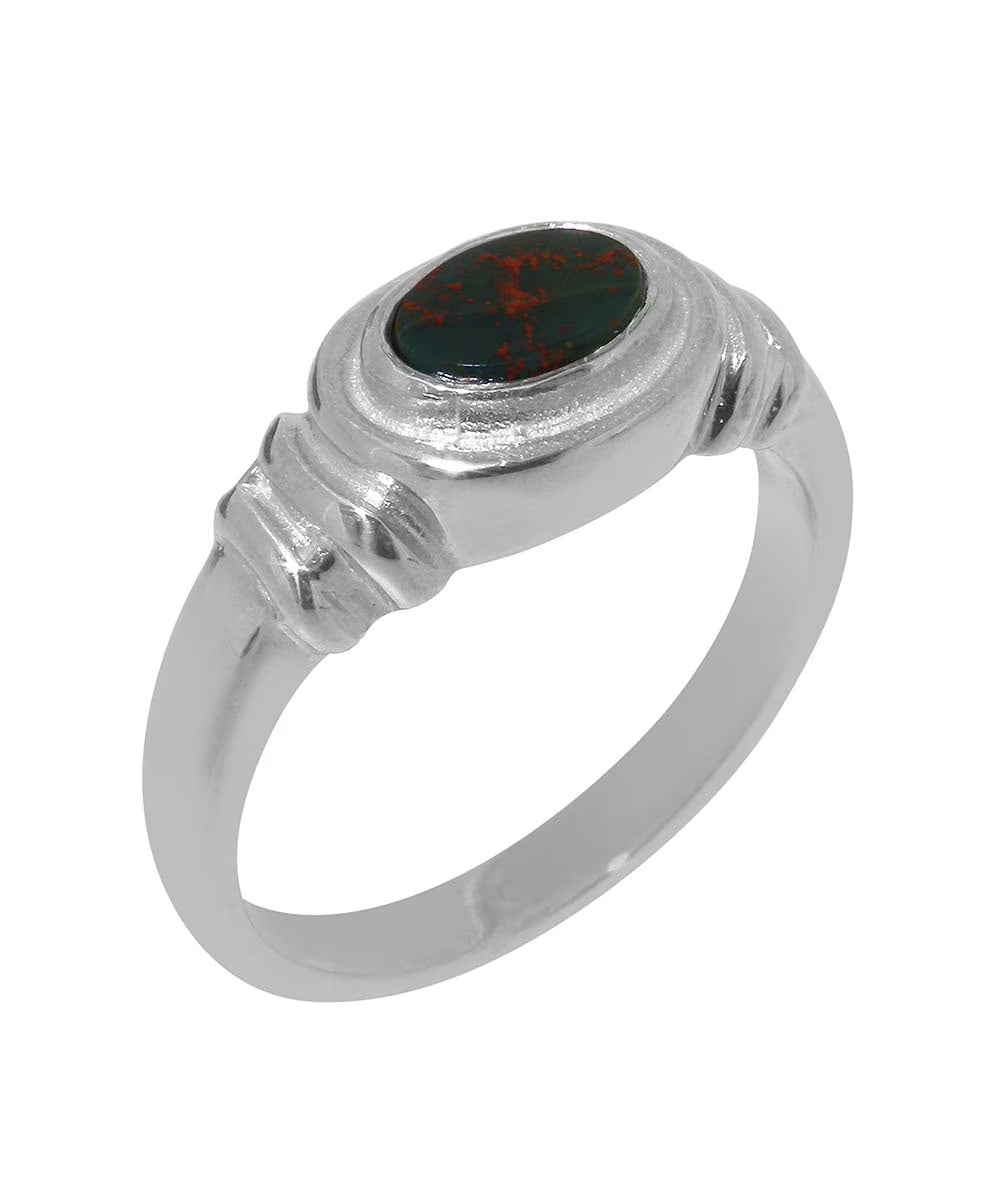 18k White Gold Natural Bloodstone Engagement Ring C426