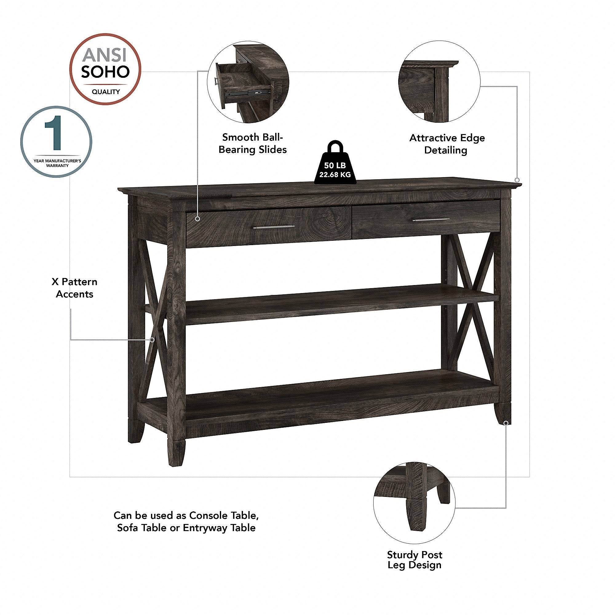 Bing Cherry Console Table with Storage and Desktop Organizers W48509