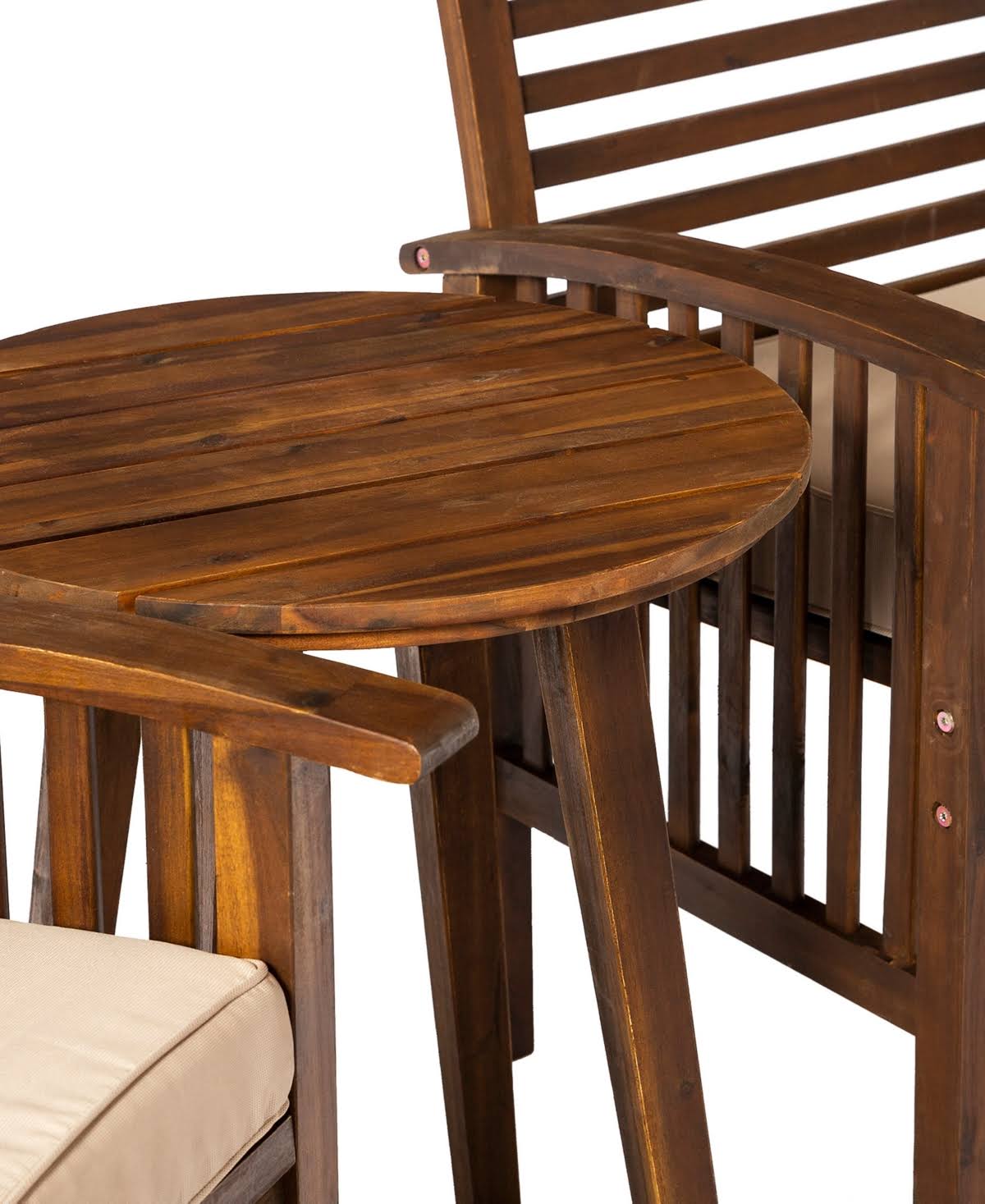 Dark Brown Acacia Wood Conversation Set, 3 Pieces U676467