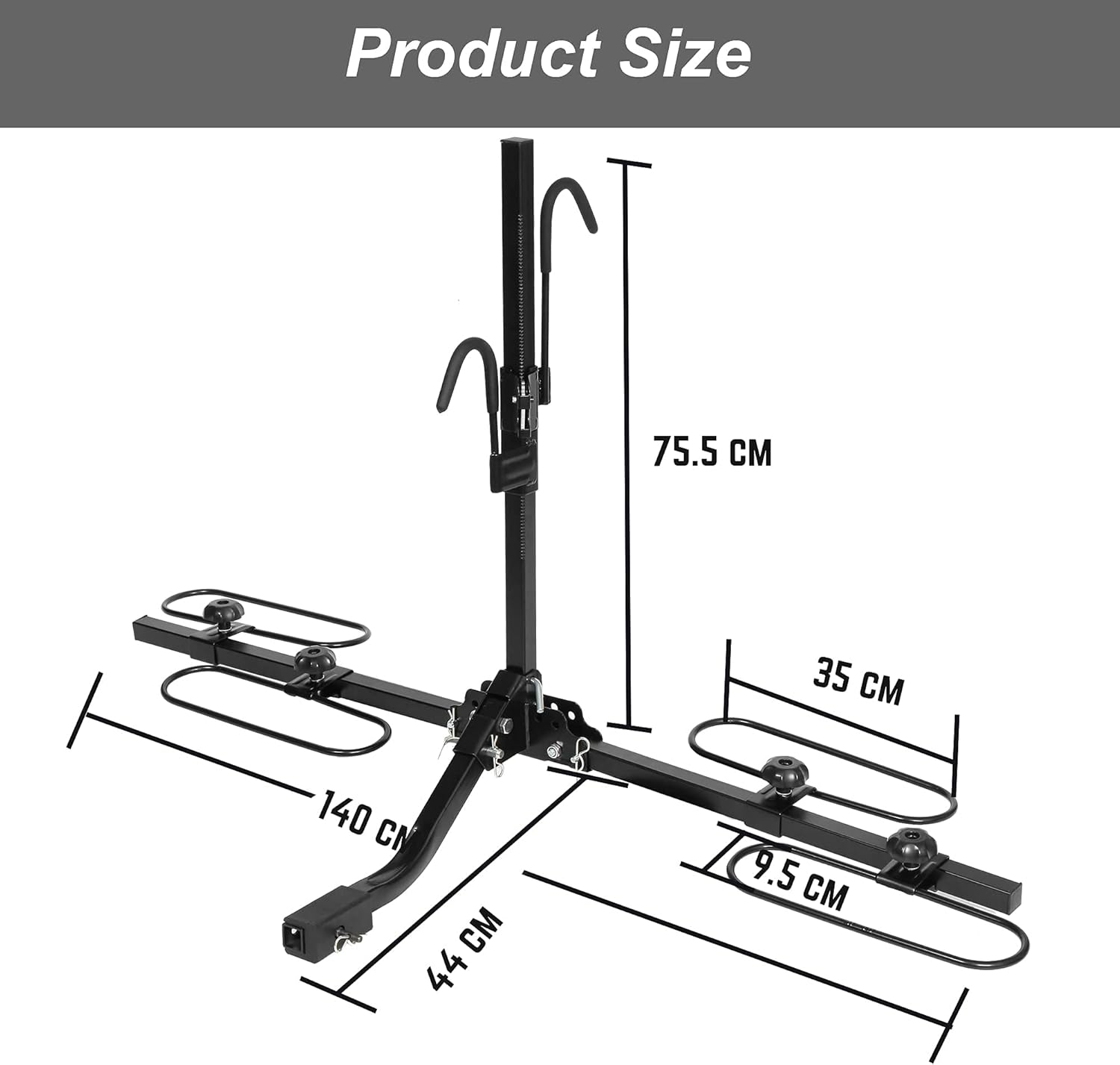 2 Bikes Hitch Mount Platform Bike Rack S684