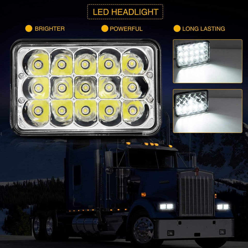 4x6 LED Headlights Sealed Beam Conversion Kit Pack of 2 J724