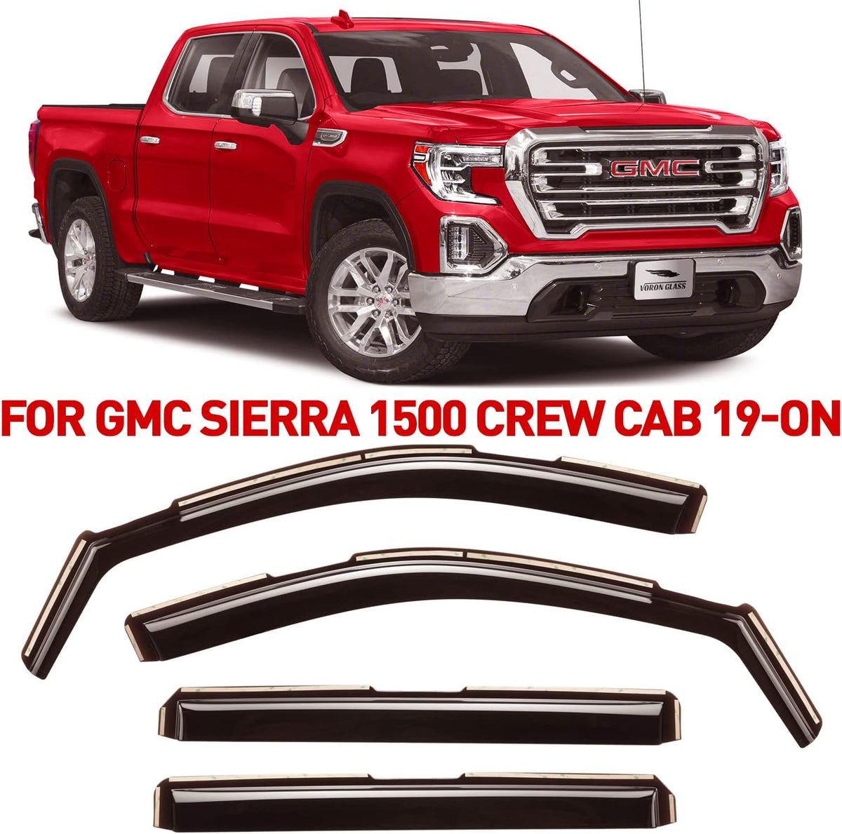 4 Pieces In-Channel Rain Guards for Trucks H203505
