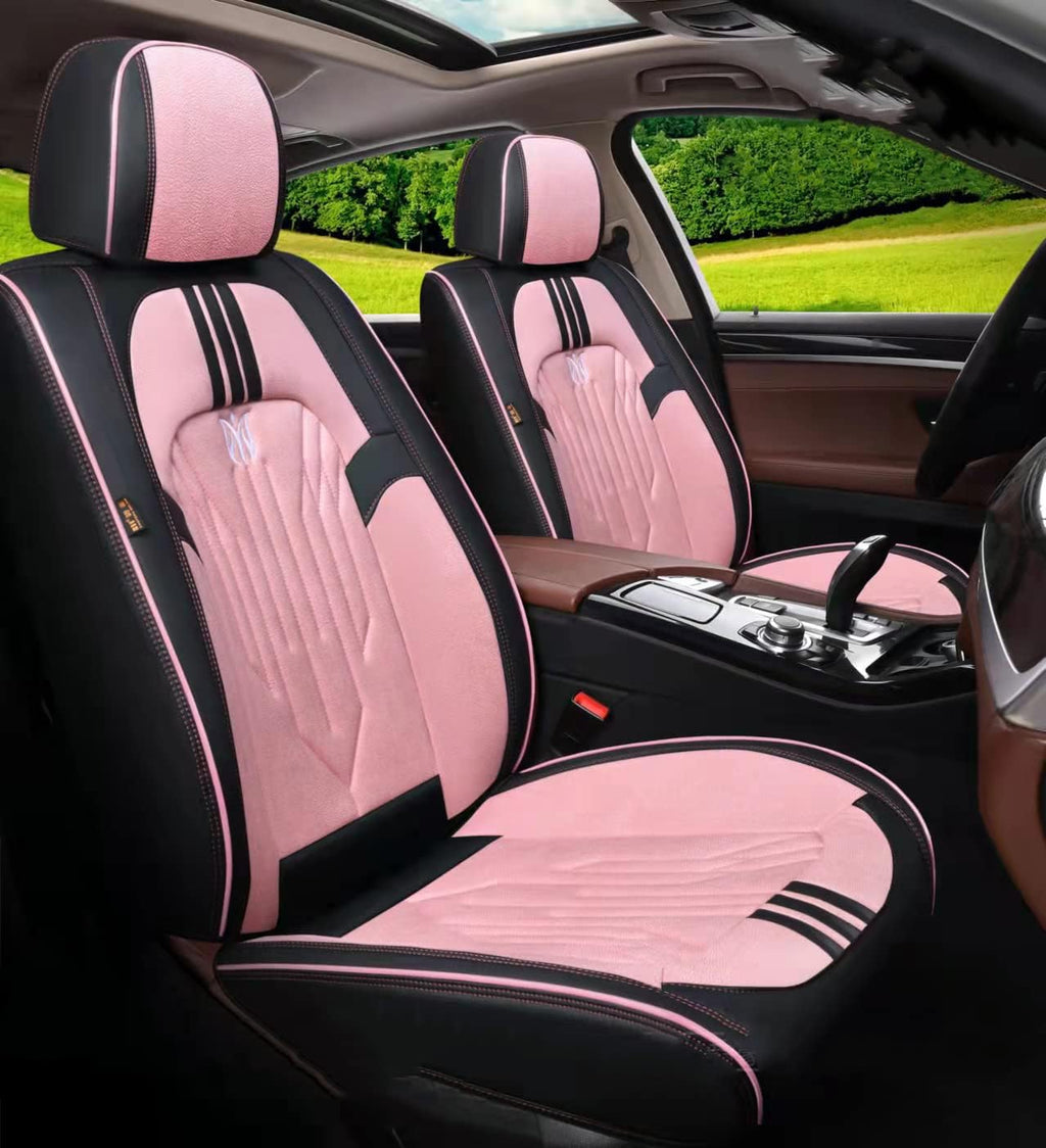Black&Pink 5-Seater Full Set Universal Car Seat Covers F20314