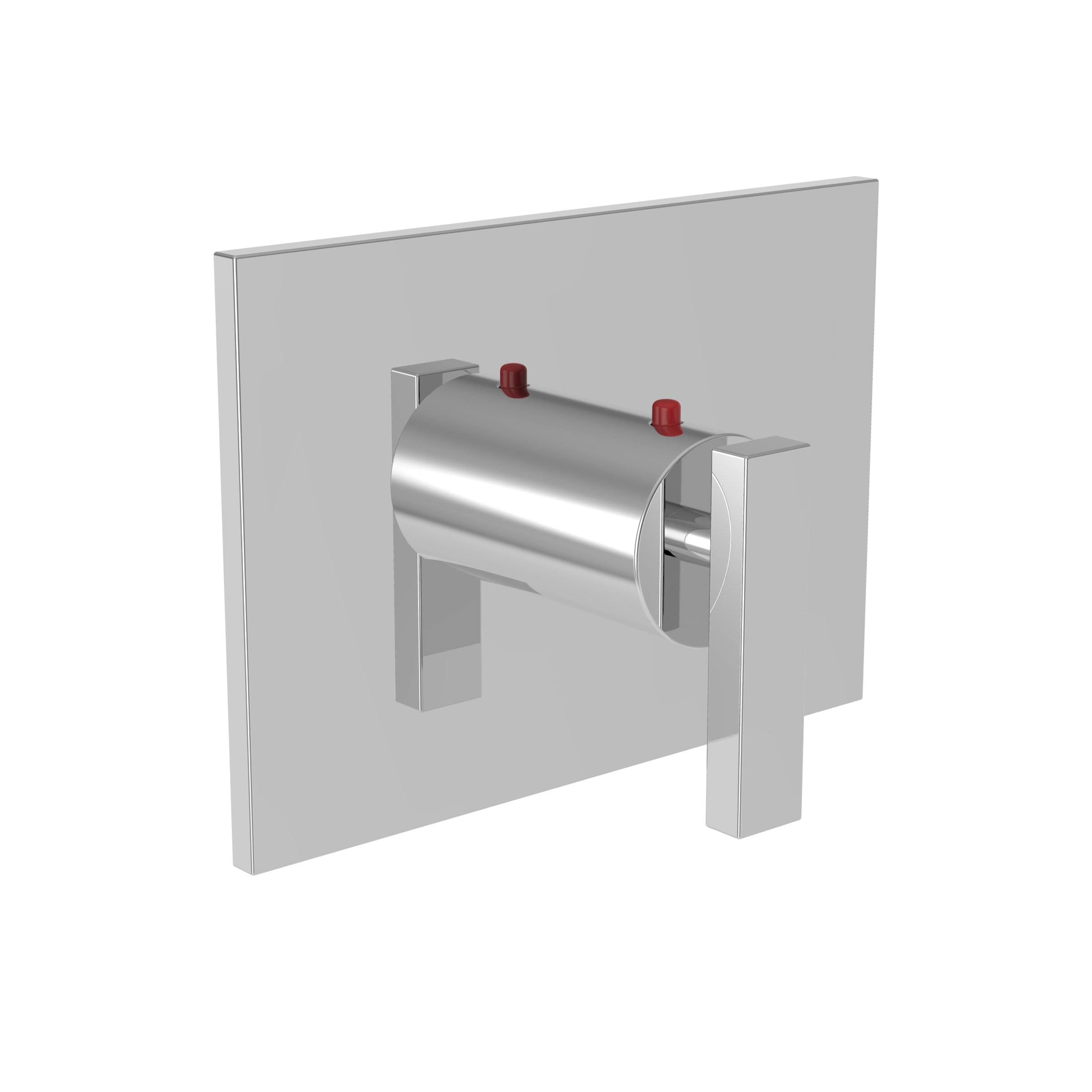 Satin Brass Rectangular Thermostatic Trim Plate with Handle U54015