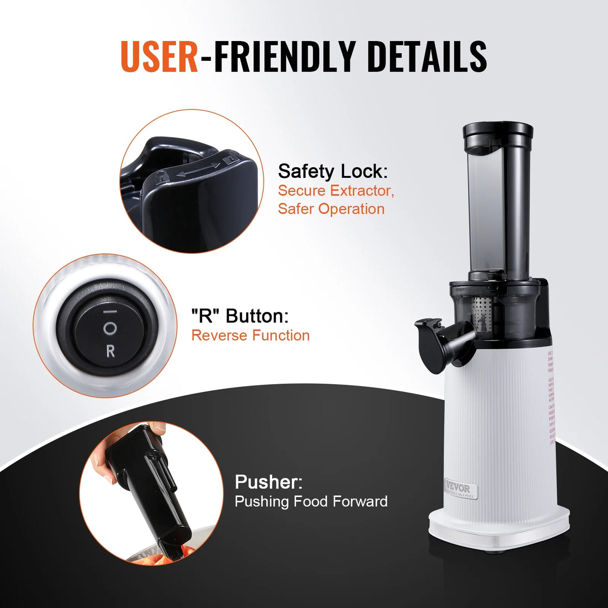 Masticating Slow Juicer Electric Cold Press Squeezer P817
