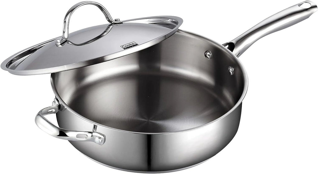 11-inch 5 Quart Stainless Steel Saute Pan with Lid C662