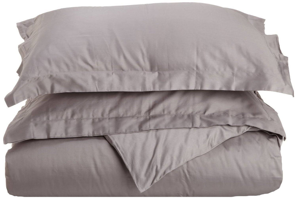Lilac Full/Queen Solid Cotton Duvet Cover Set J278