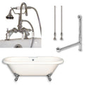 Acrylic Double Ended Clawfoot Bath Tub, Brushed Nickel, 70 x 30 in. H92483