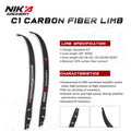 Recurve Bow Limbs 68 inch Carbon Fiber 16-44 lbs W1239
