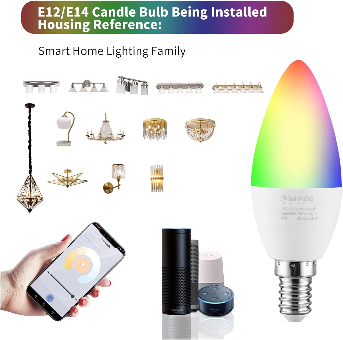 E12 LED Candelabra Bulb 6Pack H462