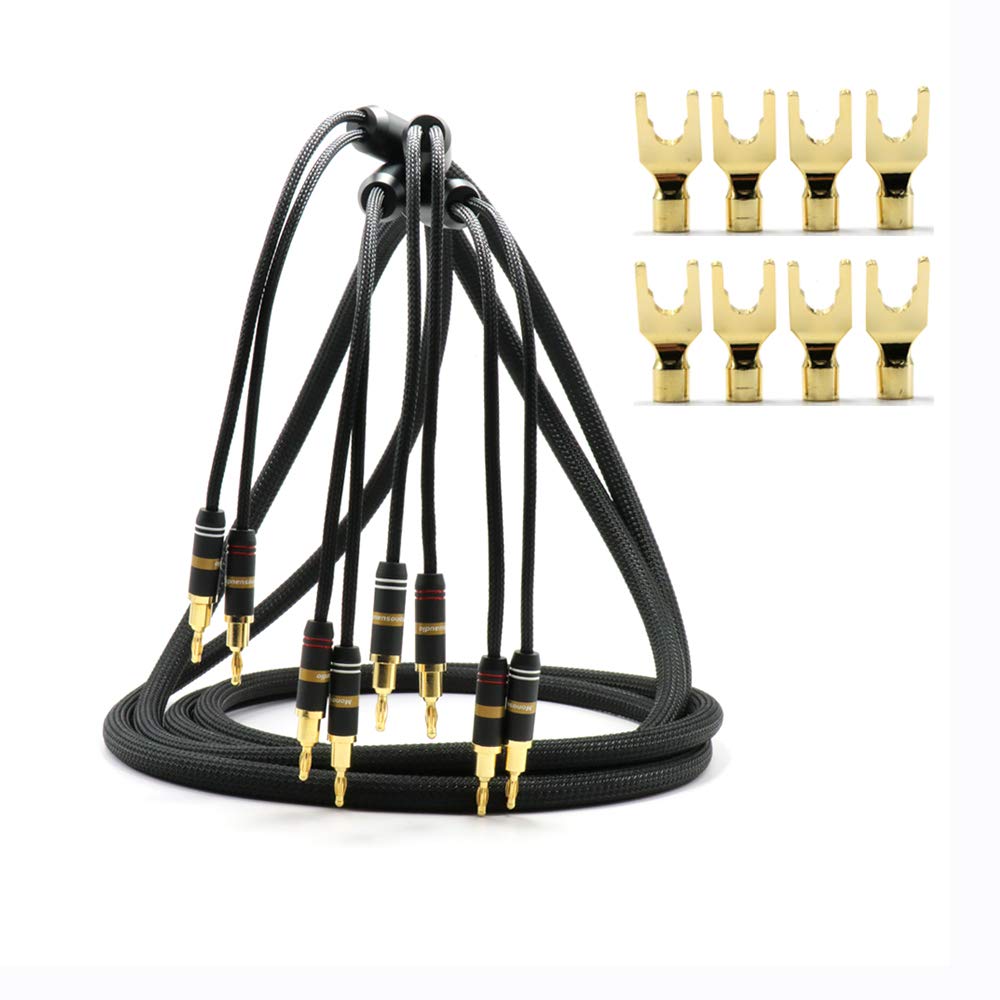 OFC Copper Speaker Cables with Banana Plugs and Gold Plated Connectors J11658
