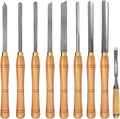 8 Pcs HSS Steel Wood Lathe Chisel Set with Wooden Storage Case D480