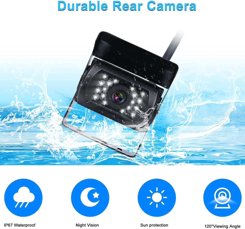 IP66 Waterproof 7 Inch Monitor Dual Camera Backup Camera Kit B9744