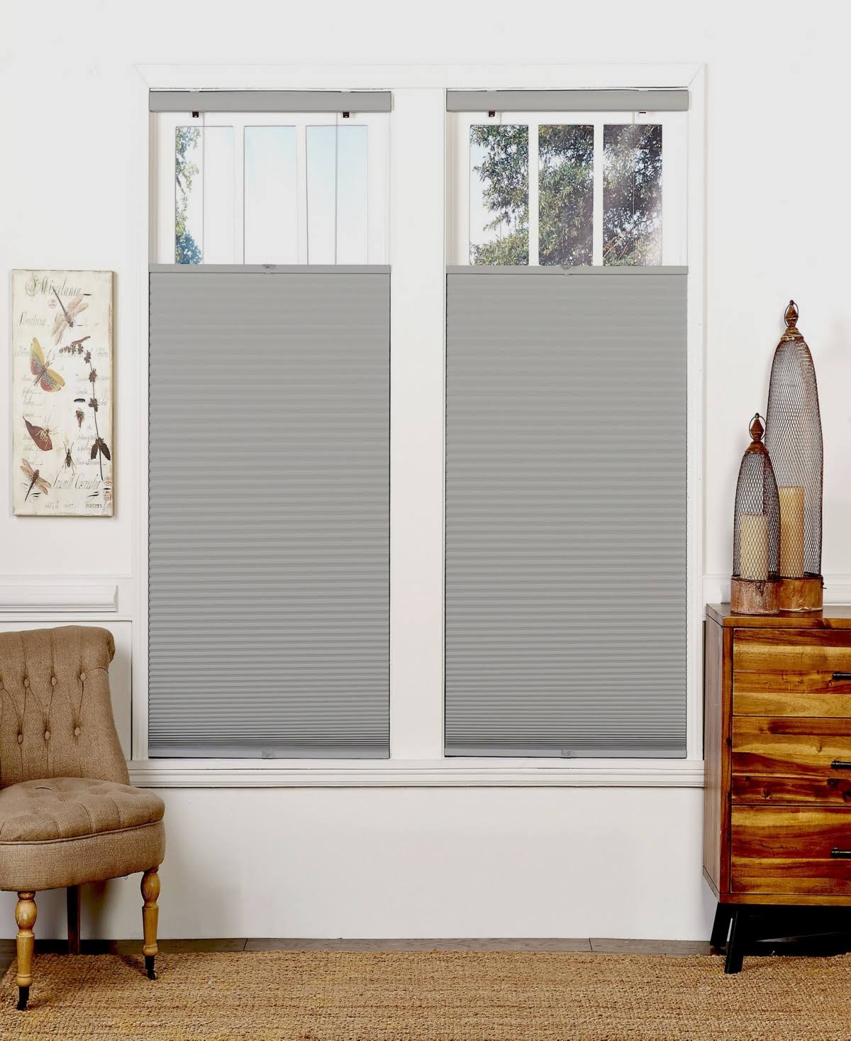 White Top Down Bottom Up Cordless Shade J293