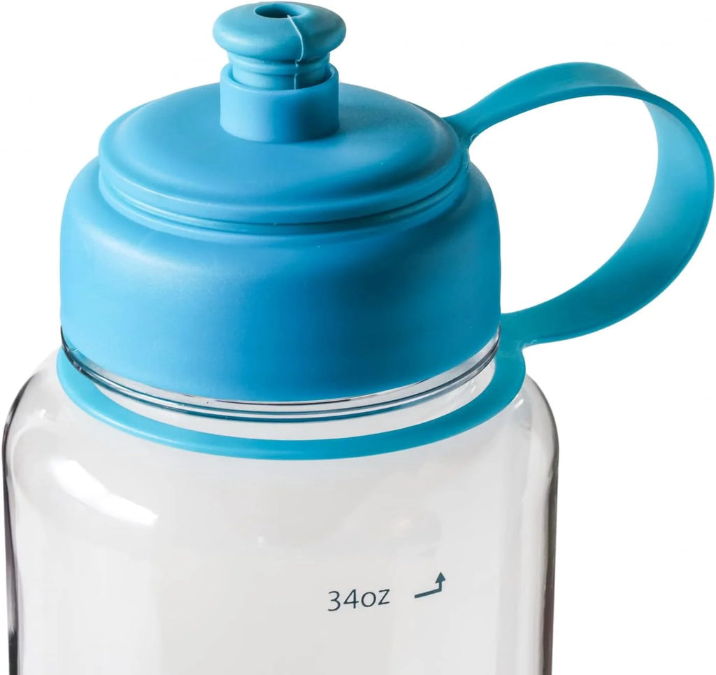 32Oz Blue Water Bottle with Rubber Airtight Lid L93454