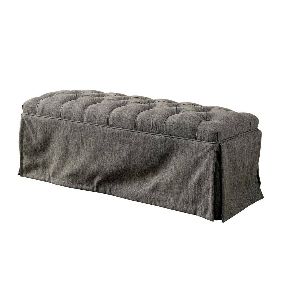 Gray Button Tufted Bench U88010