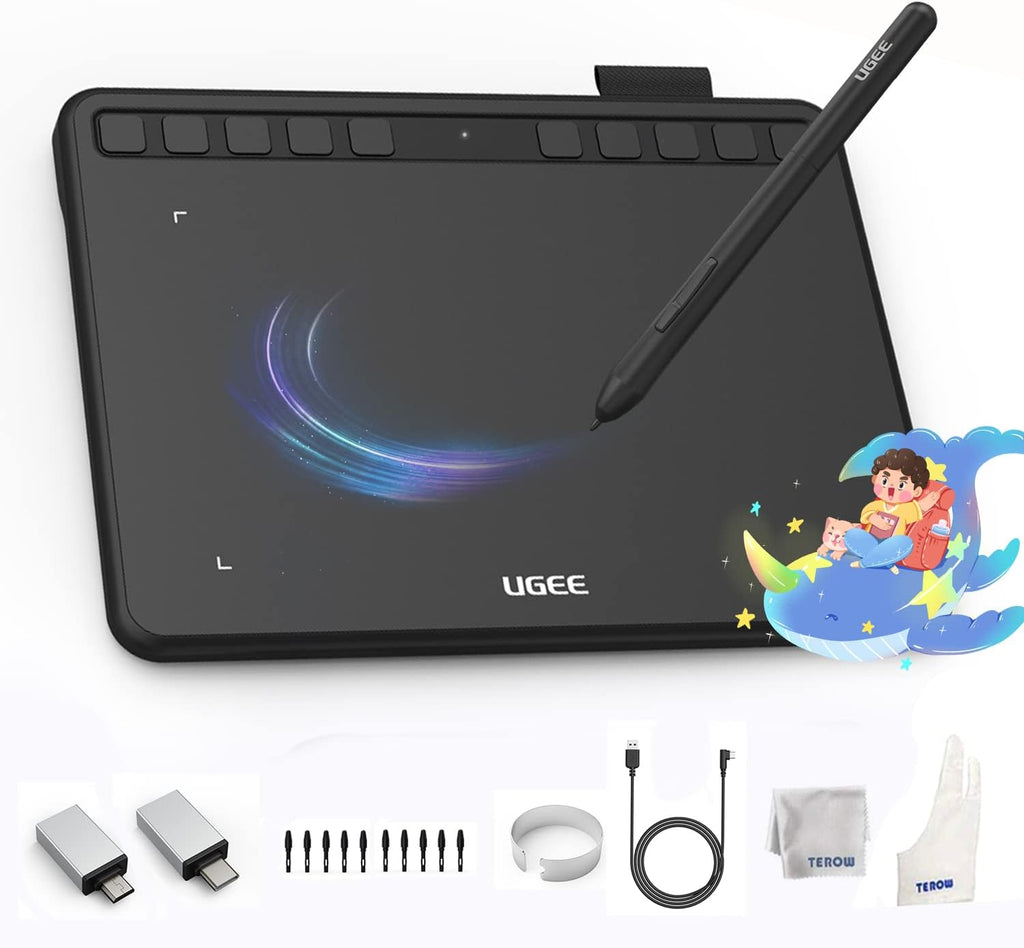Wireless Graphics Drawing Tablet 6x4 Inch with Battery-Free Stylus S345
