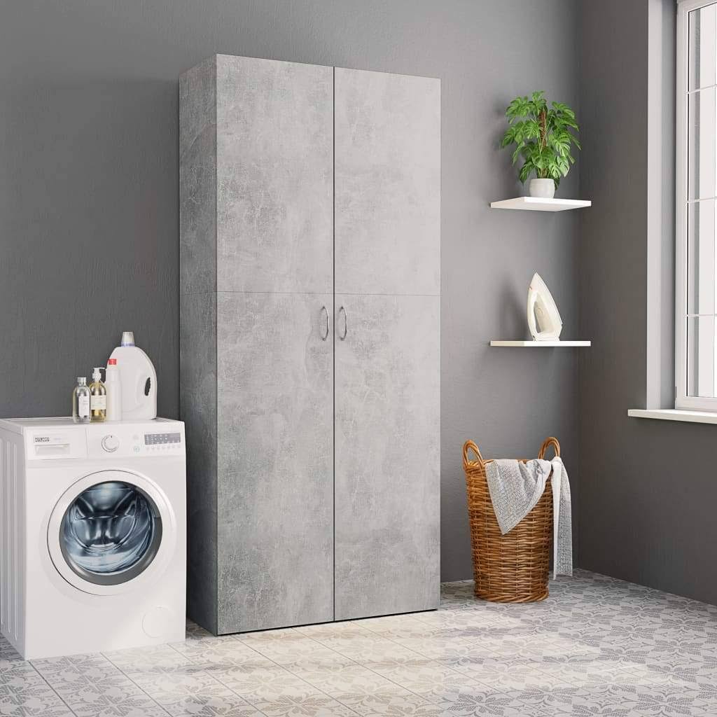 Concrete Gray Chipboard Storage Cabinet G2022