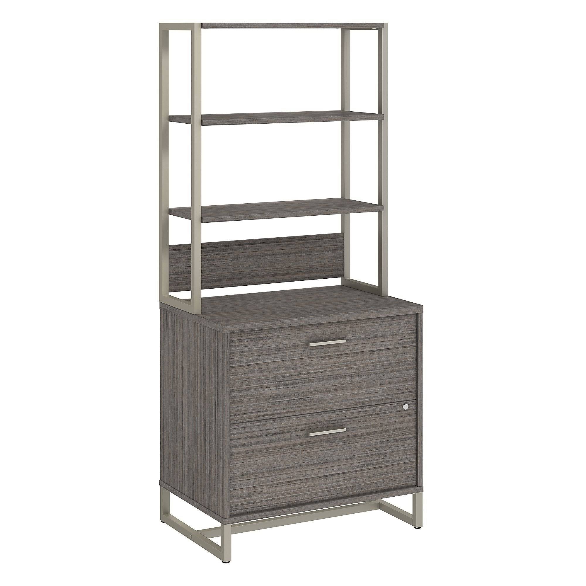 White Lateral File Cabinet with Hutch E7133