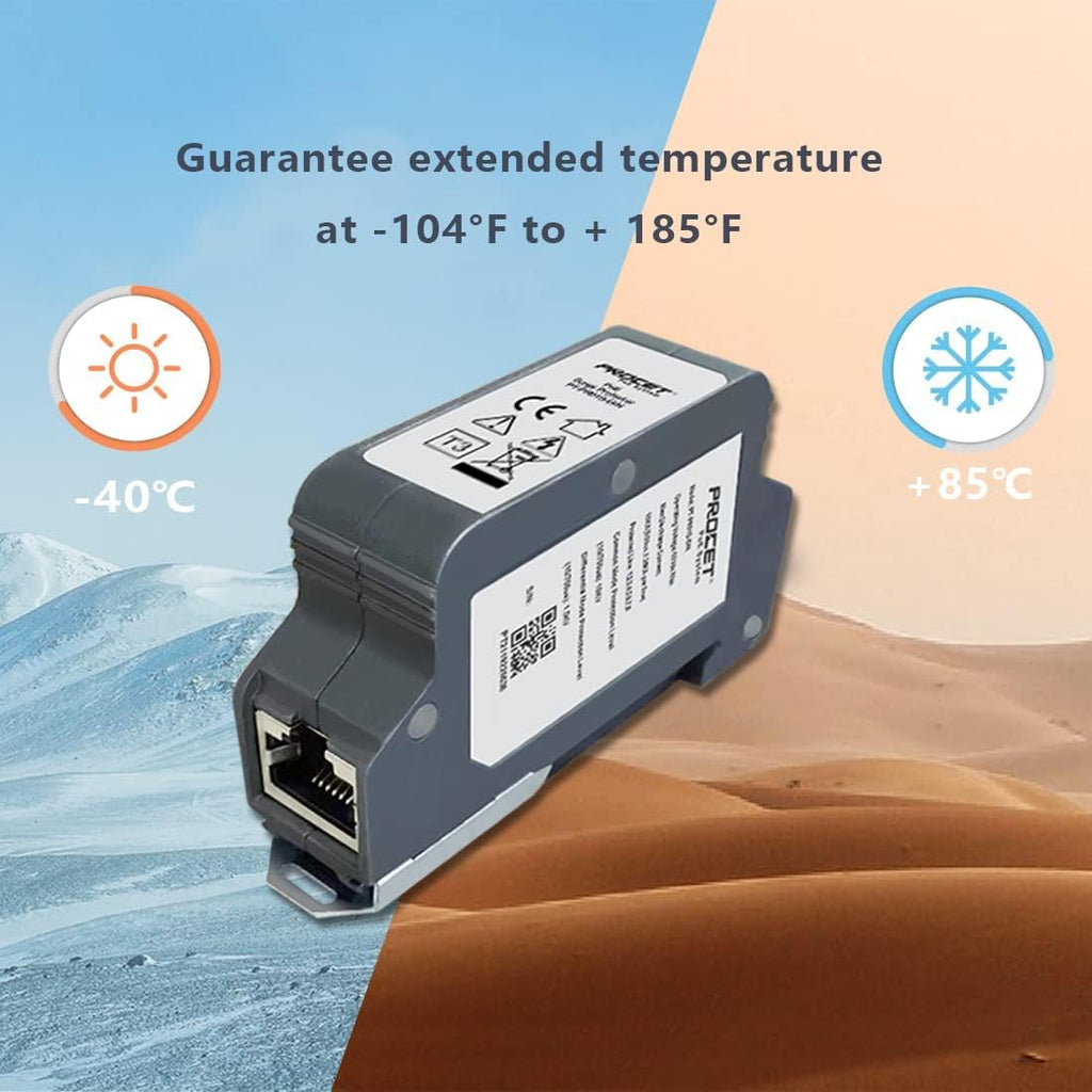 10KV Ethernet Surge Protector, Gigabit Lightning Arrestor, PoE++ 120W RJ45, Zinc Alloy, Pack of 2 D86358
