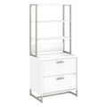 White Lateral File Cabinet with Hutch E7133