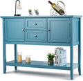 Beige Wood Buffet Sideboard with Storage Cabinet and 2 Drawers D35787