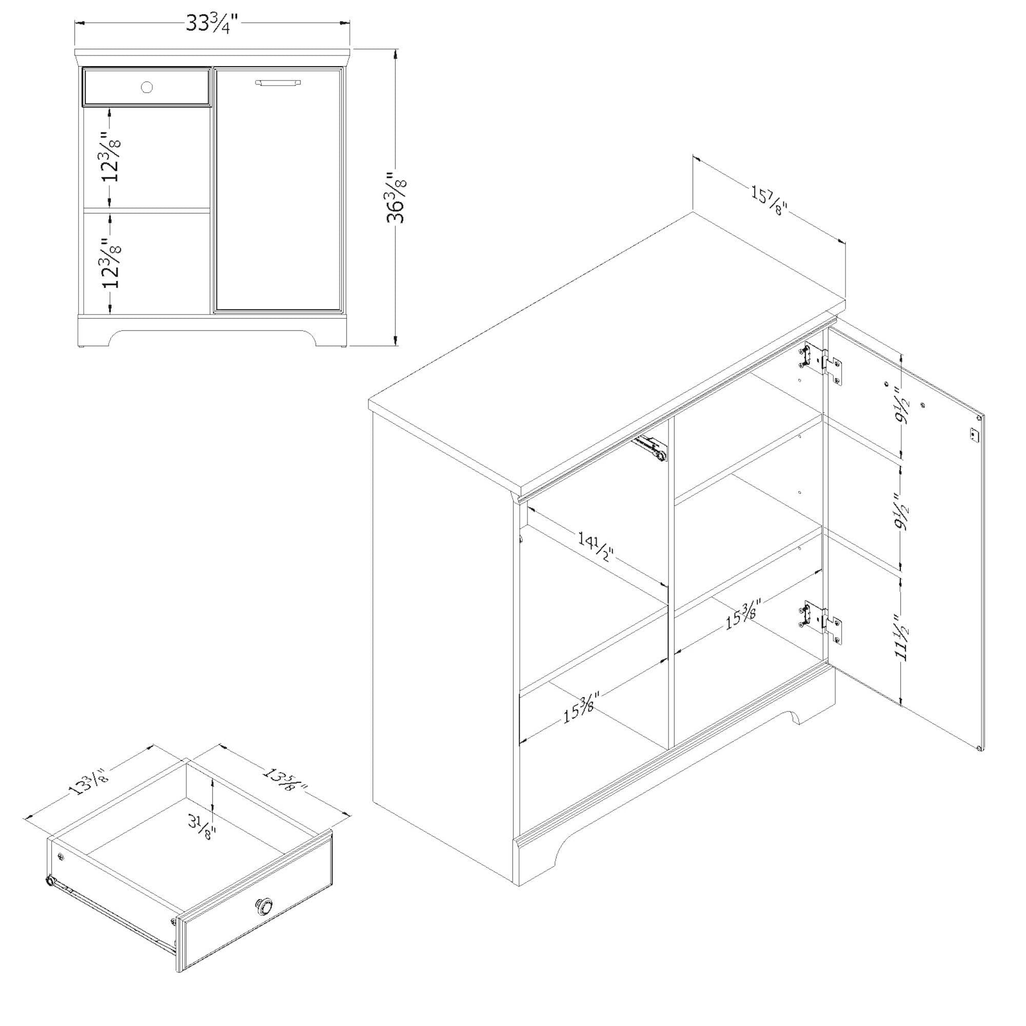 1 Door Storage Cabinet Gray Maple Q976