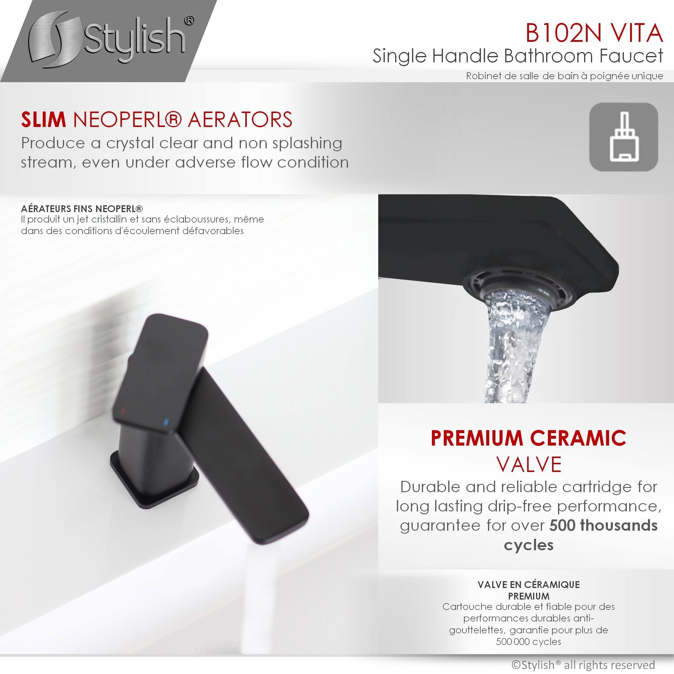 Matte Black 1-Handle Single Hole Bathroom Sink Faucet D2218