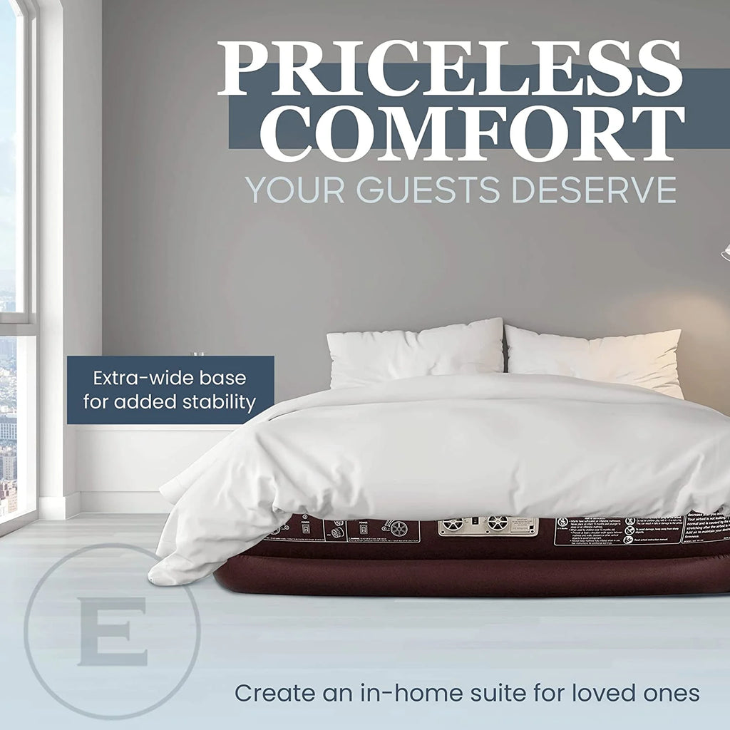 Queen Size Microfiber Air Mattress with Built-in Pump and Carry Bag I458