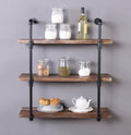 31.5-Inch Industrial 3-Shelf Metal Bookcase B912