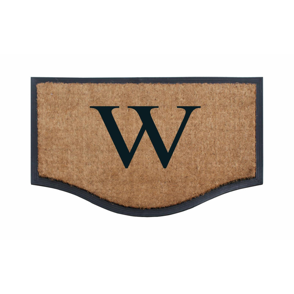 Black/Beige Rubber and Coir Non-Slip Extra Large Door Mat U852