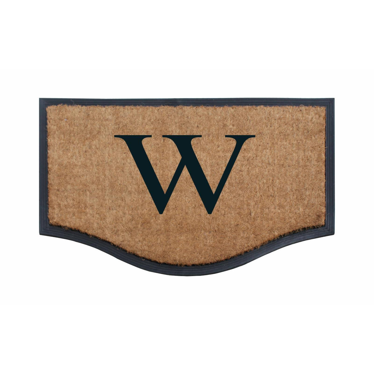 Black/Beige Rubber and Coir Non-Slip Extra Large Door Mat U852