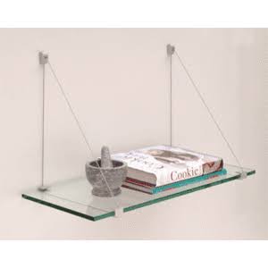Satin Aluminum Cable Glass Shelf Kit J430