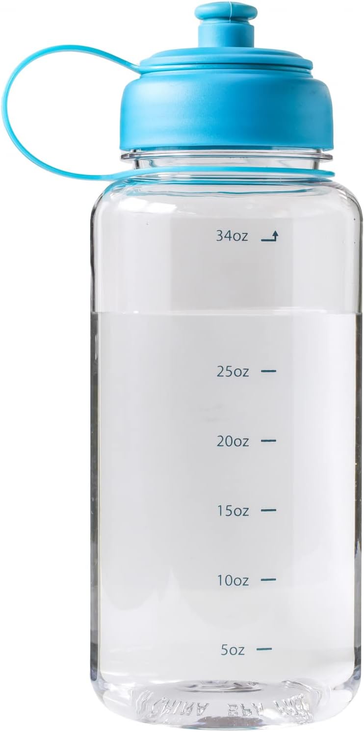 32Oz Blue Water Bottle with Rubber Airtight Lid L93454