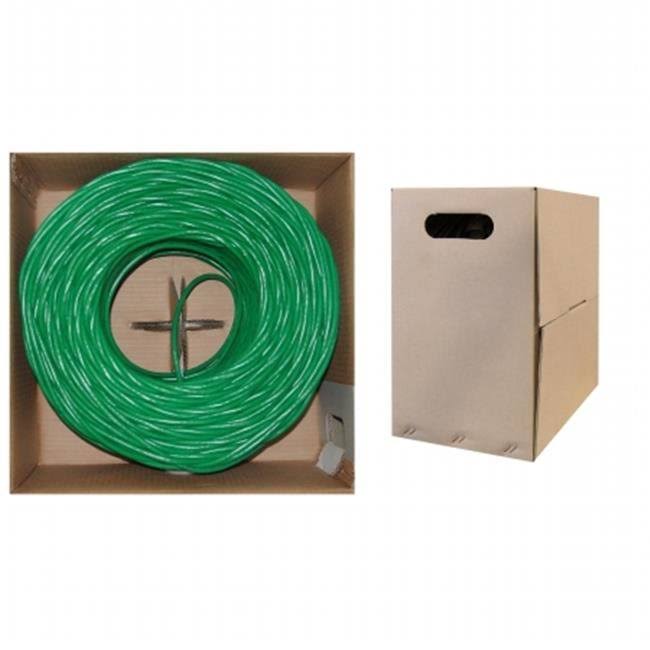 1000ft Plenum Green Solid Cat6 Bulk Cable UTP CMP 23 AWG W50400