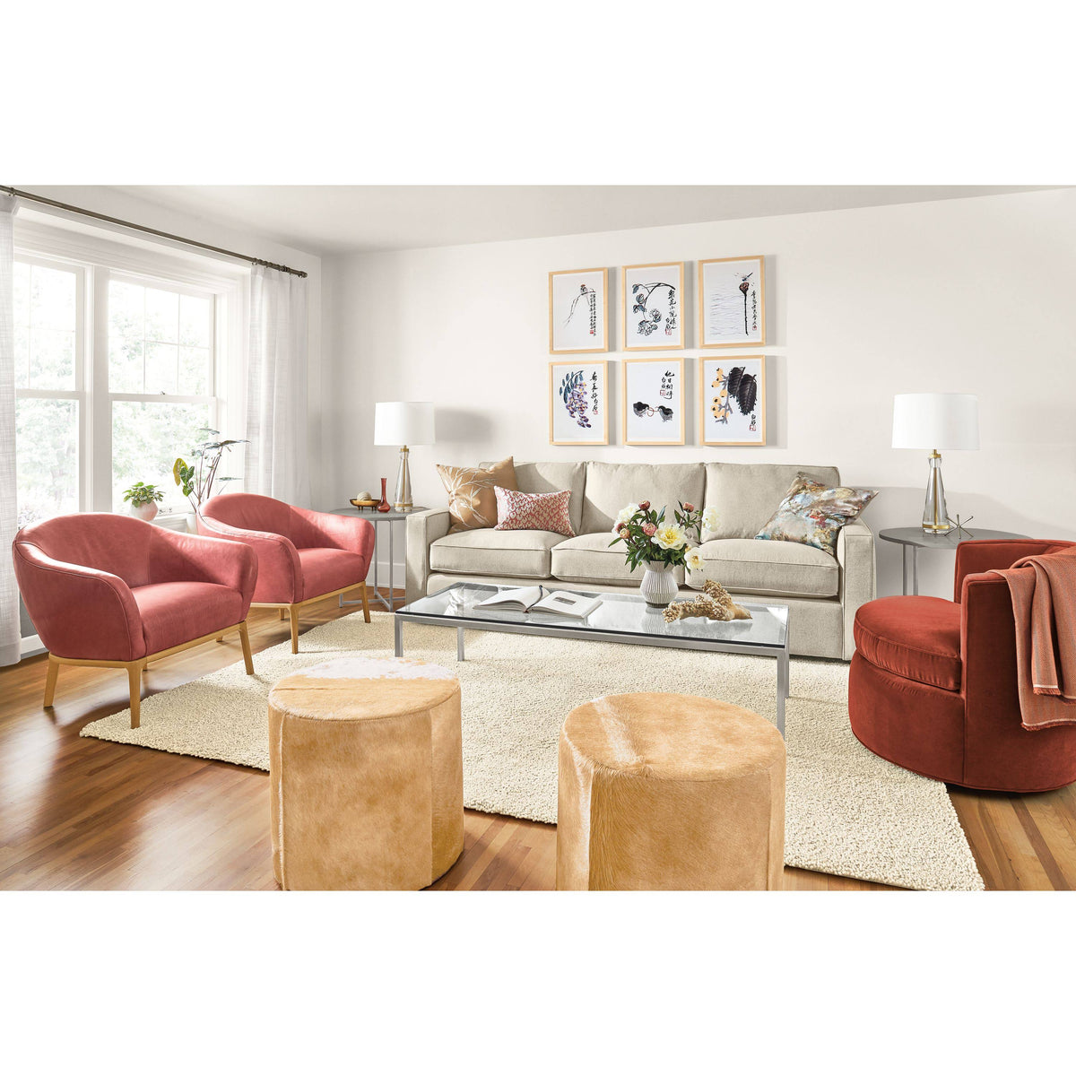 White Quartz Top Round End Table with Stainless Steel Base O75863