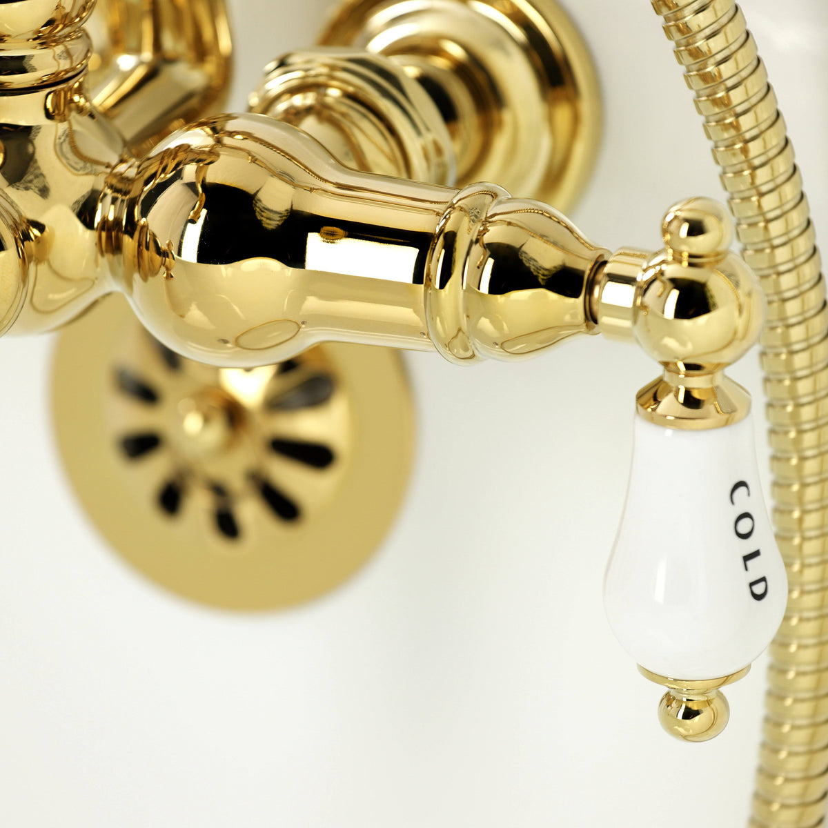 Polished Brass Clawfoot Tub Faucet with Hand Shower X45161