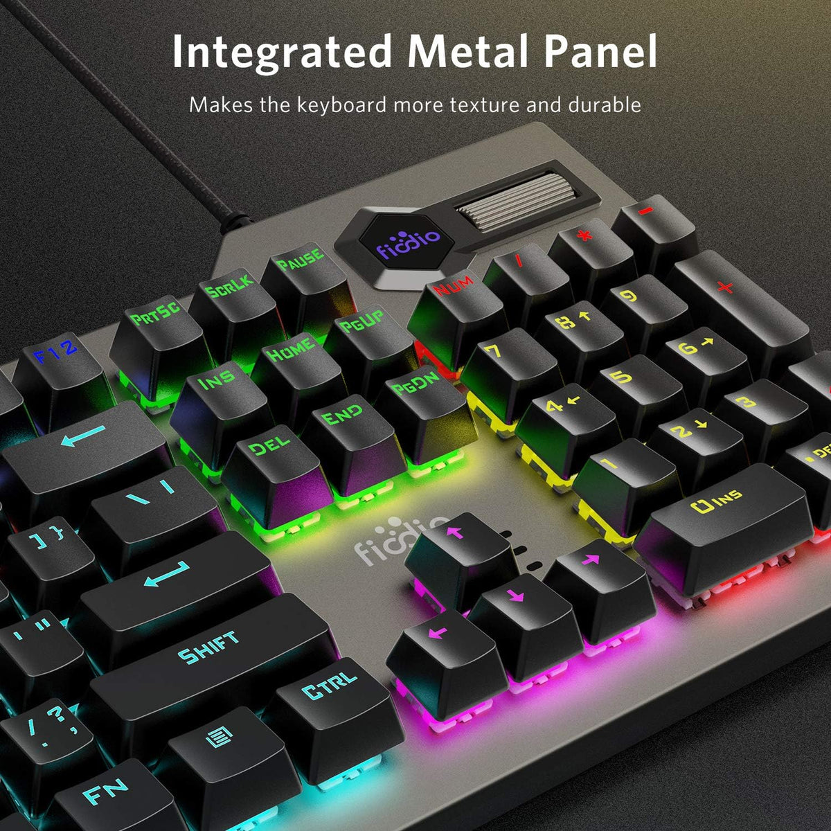 Wired RGB Rainbow Backlit Mechanical Keyboard with Blue Switches E208