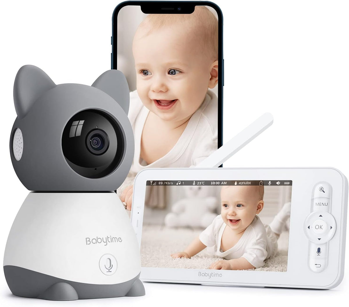 1080P Pan/Tilt Video Baby Monitor with Infrared Night Vision H64838