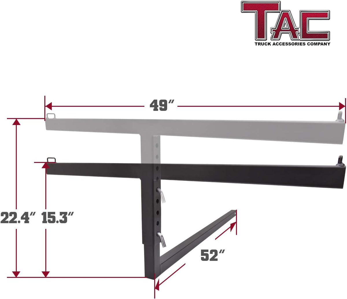 Truck Bed Hitch Mount Extender 500 LBS Capacity Utility Cargo Carrier R2833