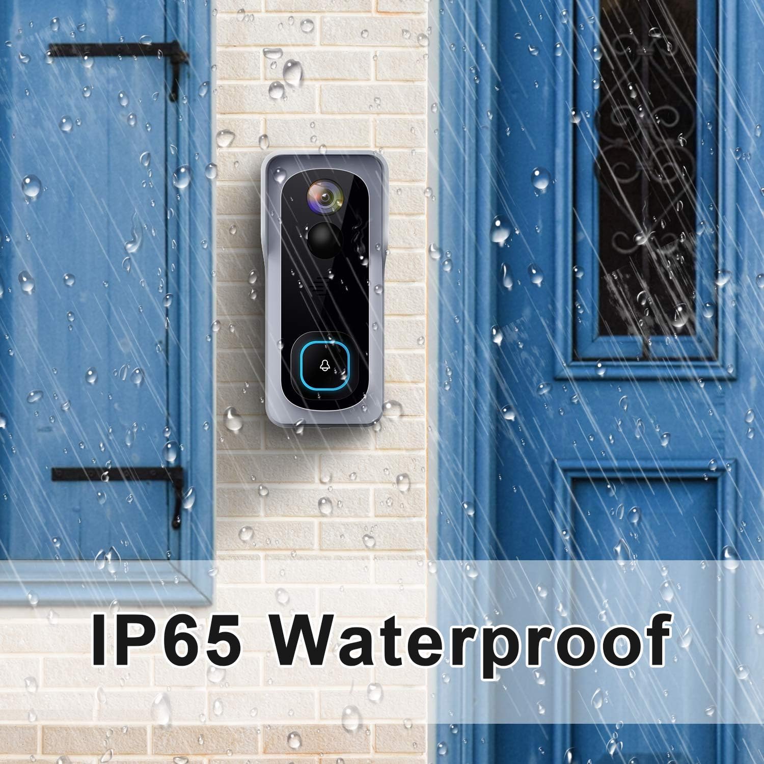 WiFi Video Doorbell Camera with Chime, 1080P HD, Motion Detection, Night Vision, 2-Way Audio, IP65 Waterproof, Pack of 2 C630904