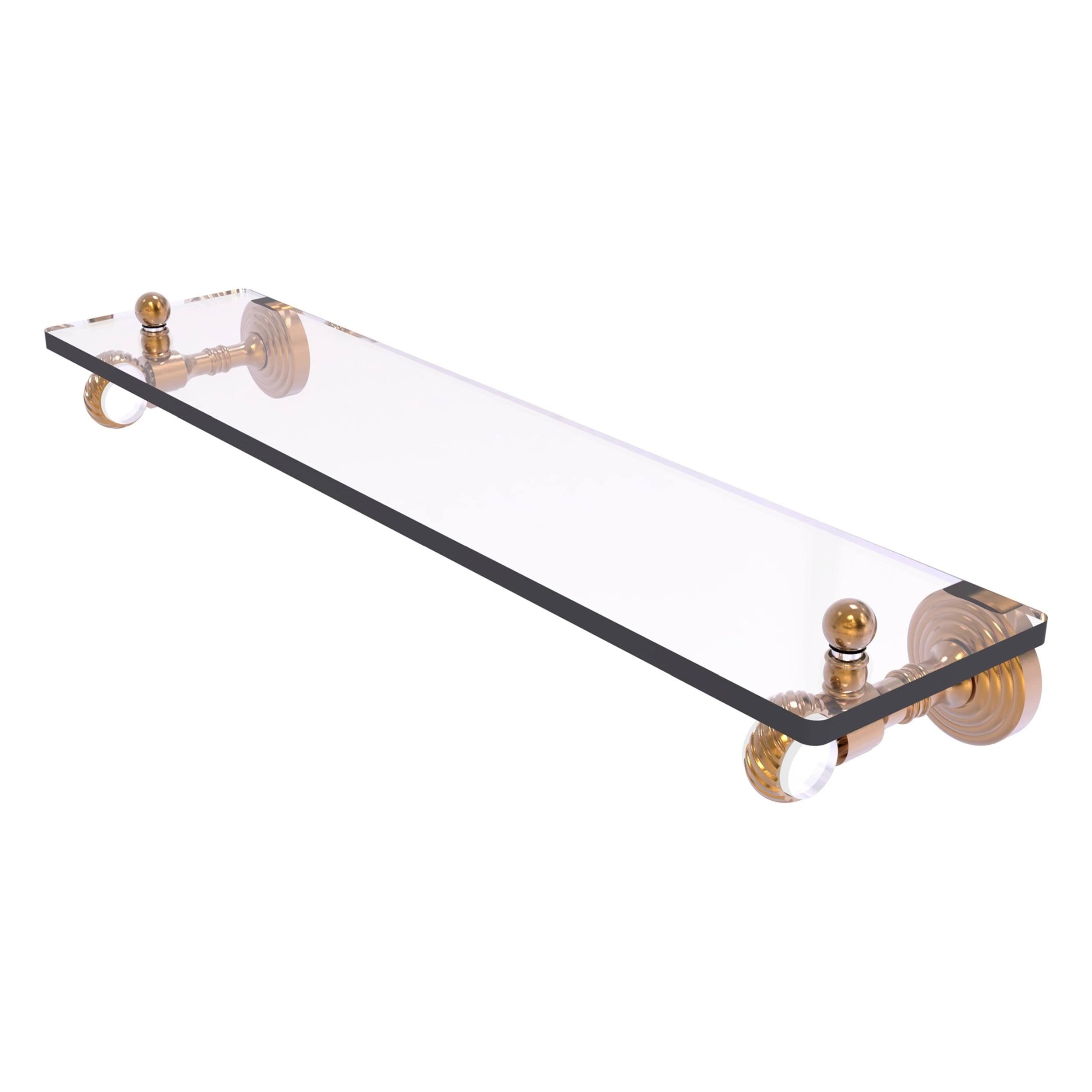 16 in. Brushed Bronze Glass Shelf with Twisted Accents J1850