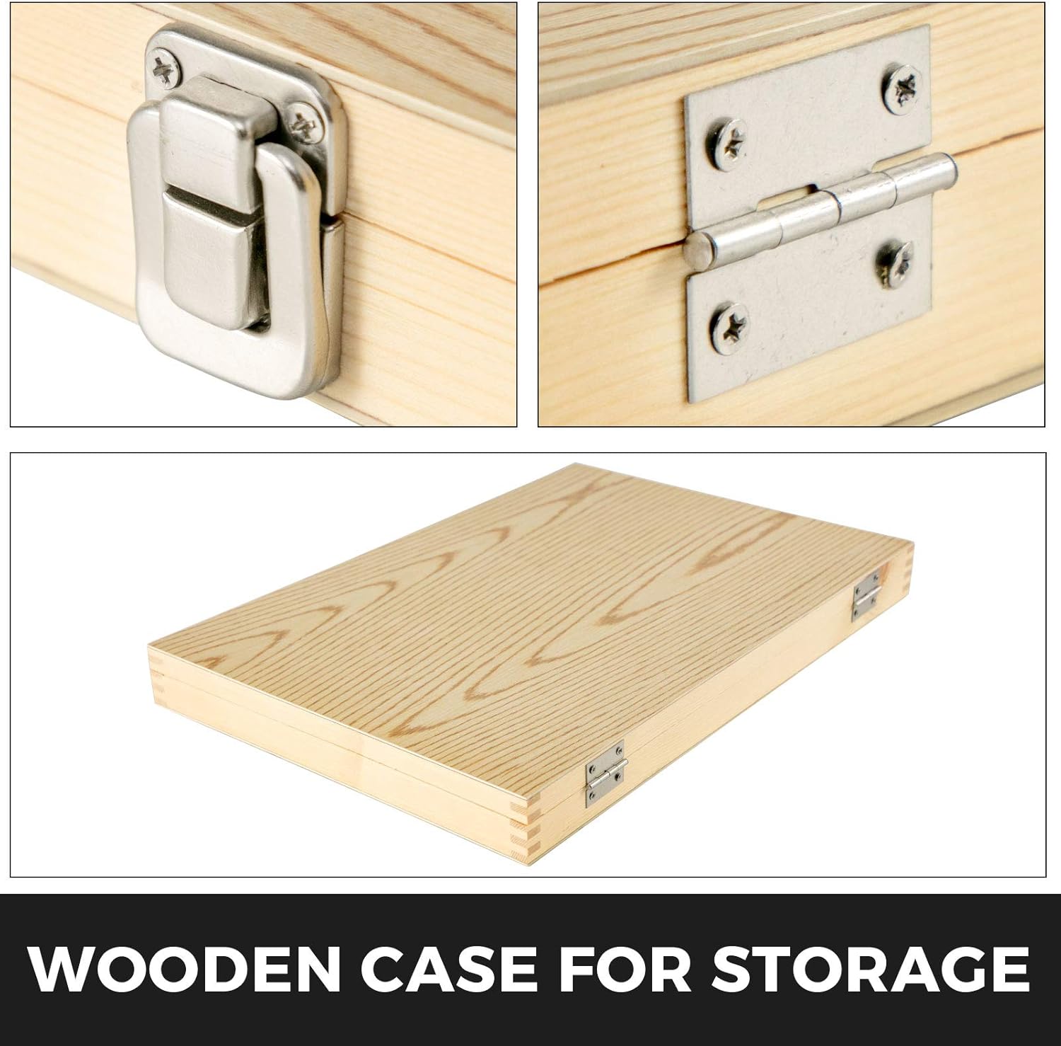 8 Pcs HSS Steel Wood Lathe Chisel Set with Wooden Storage Case D480